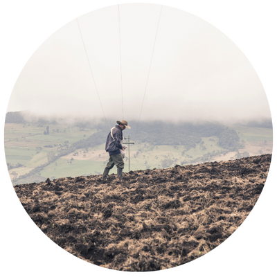 Person walking up hill