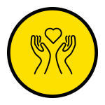 Icon of hands holding heart