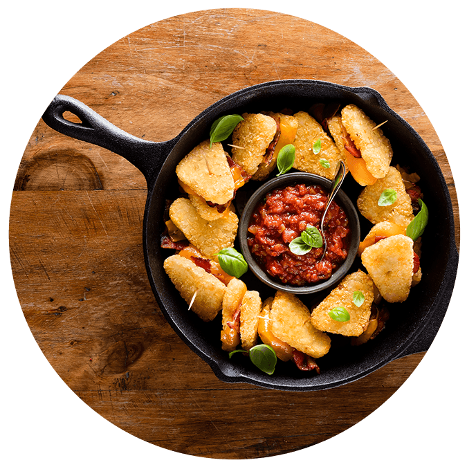 McCain hashbrown in cooking pan